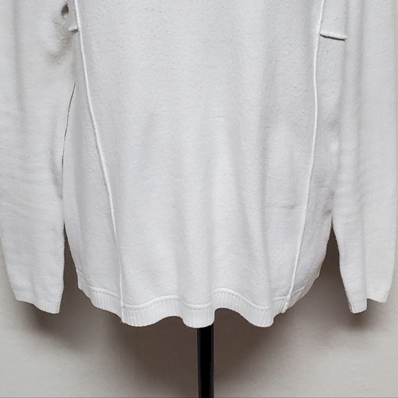French Connection Pearl Off-White Baby Soft Crewneck Hi-low Jumper Sweater L - Picture 6 of 13